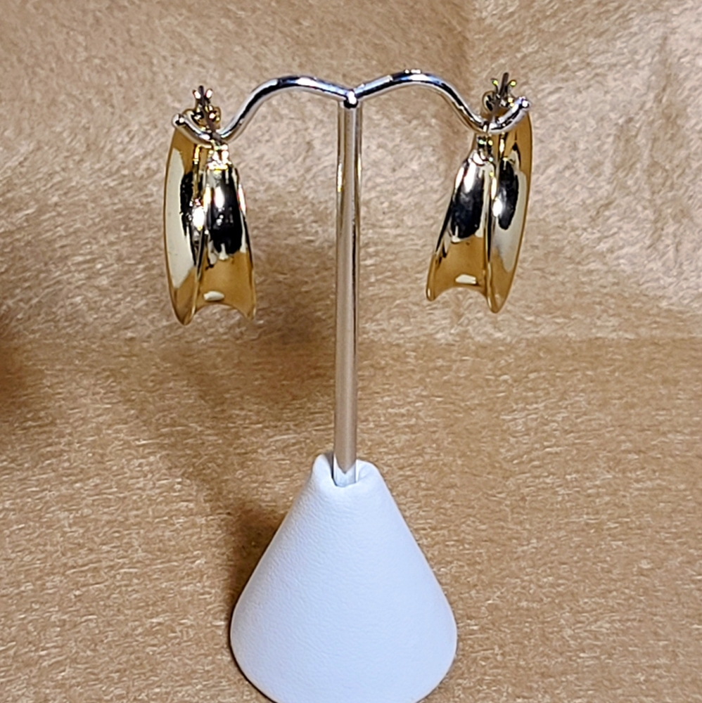 NEW Gold Wide Hoop Earrings